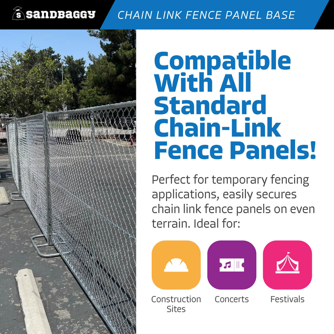 Chain Link Fence Panel Base (Galvanized) 15 pcs - $42.56 each