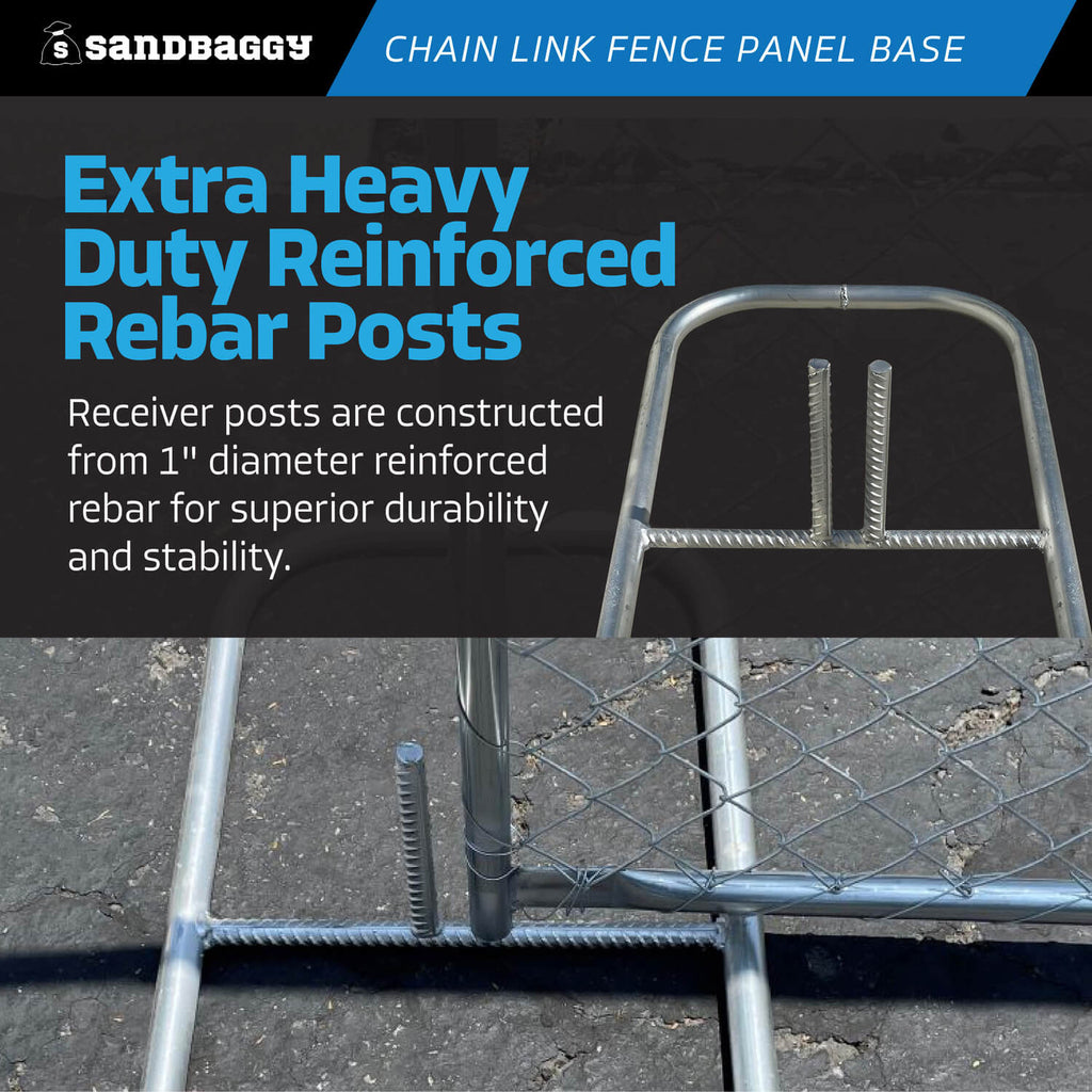 chain link fence base - rebar receiver posts