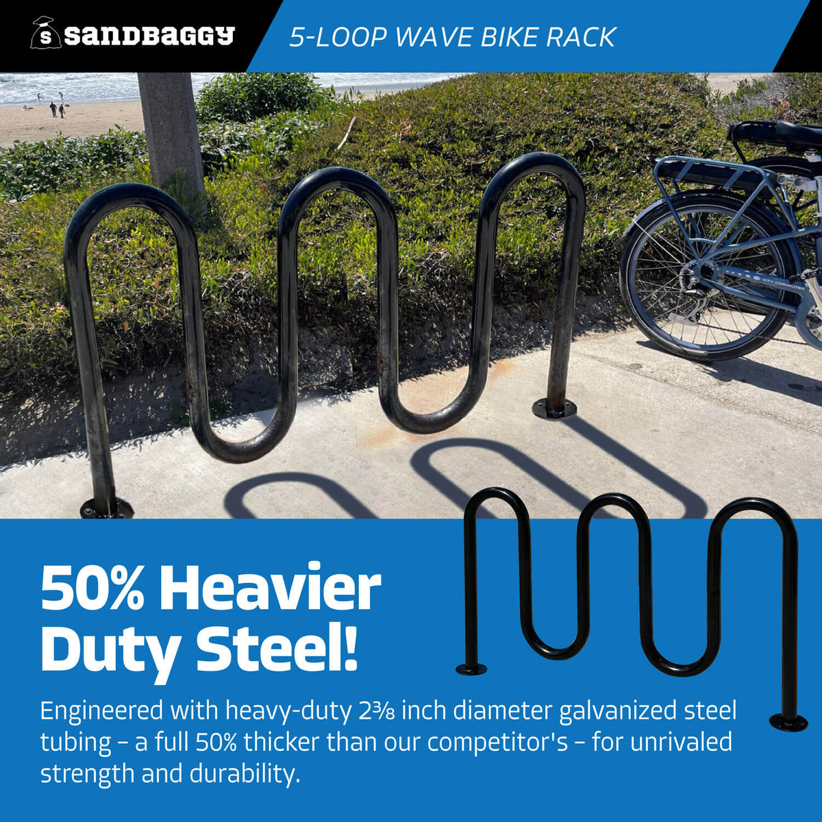 Hardtail Bike Steel Bikes Sandbaggy In-Ground U-Shaped Bike Rack ...