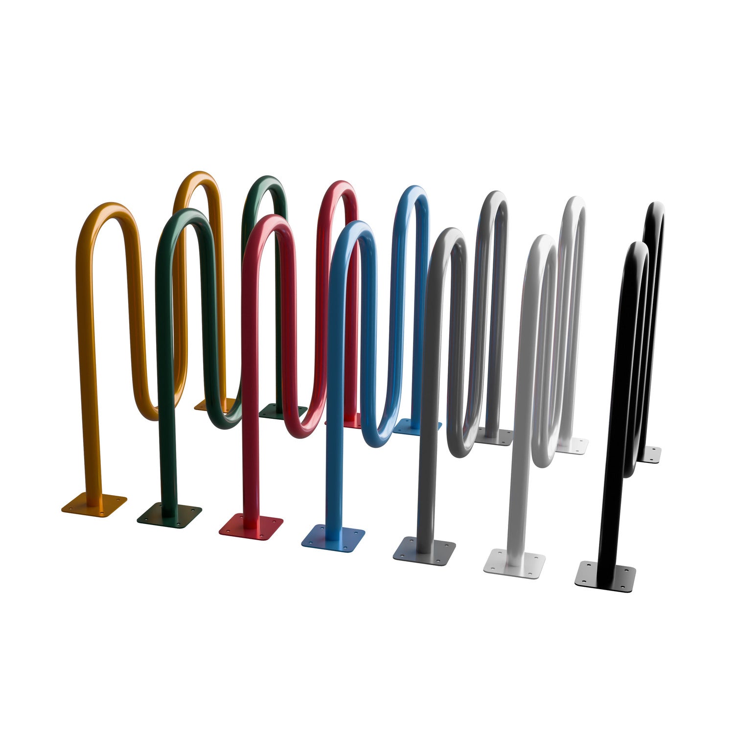 Commercial Wave Bike Racks - Dual Loop - In Ground Installation – Sandbaggy
