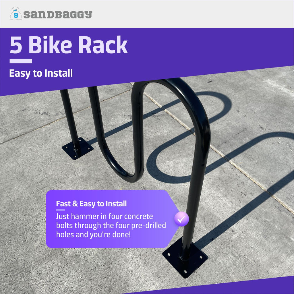 Commercial Wave Bike Racks - Dual Loop - In Ground Installation – Sandbaggy