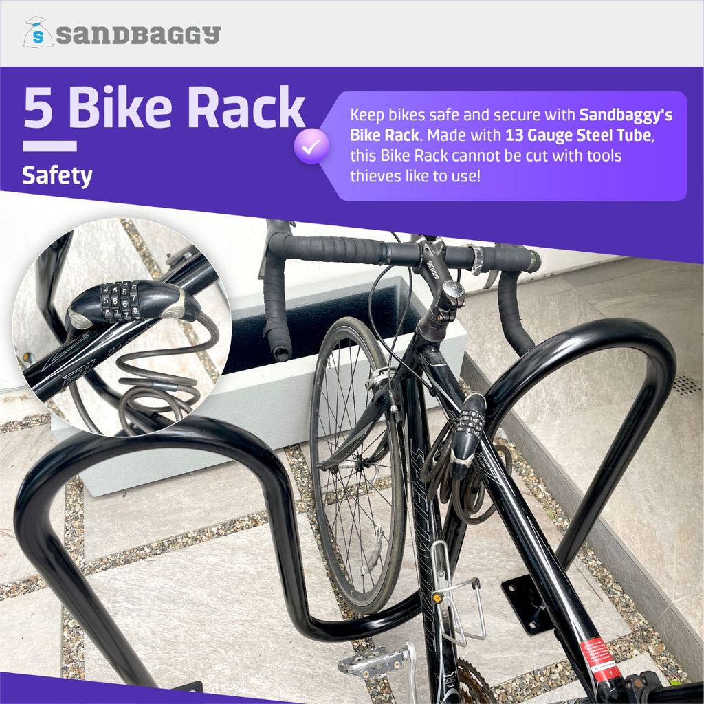 In Ground Mounting Bike Rack Commercial Wave Bike Racks - Dual Loop - In Ground Installation – Sandbaggy