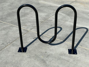 In Ground Bike Rack | U Shaped, Commercial, Outdoor, 1 Loop, Galvanized Steel | Black, 14.5" x 34"