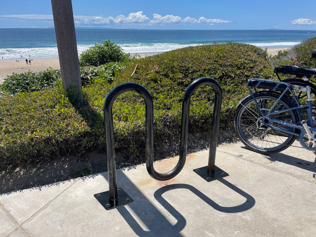 outdoor dual loop bike racks for sidewalks