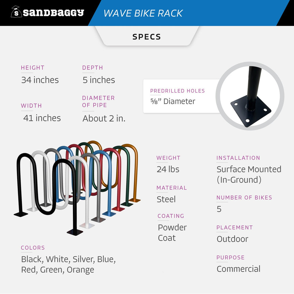5 capacity black bike rack specifications