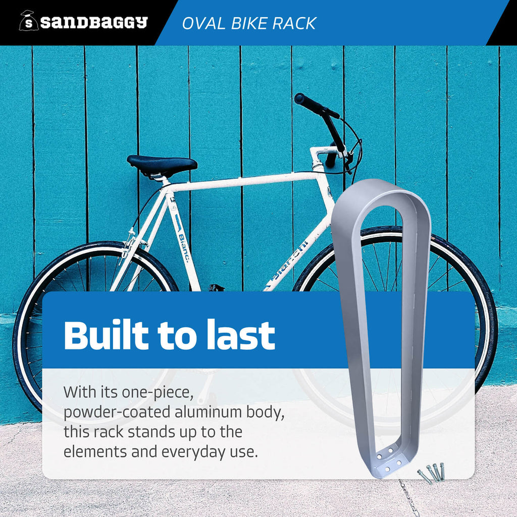 modern commercial oval bike rack - safety