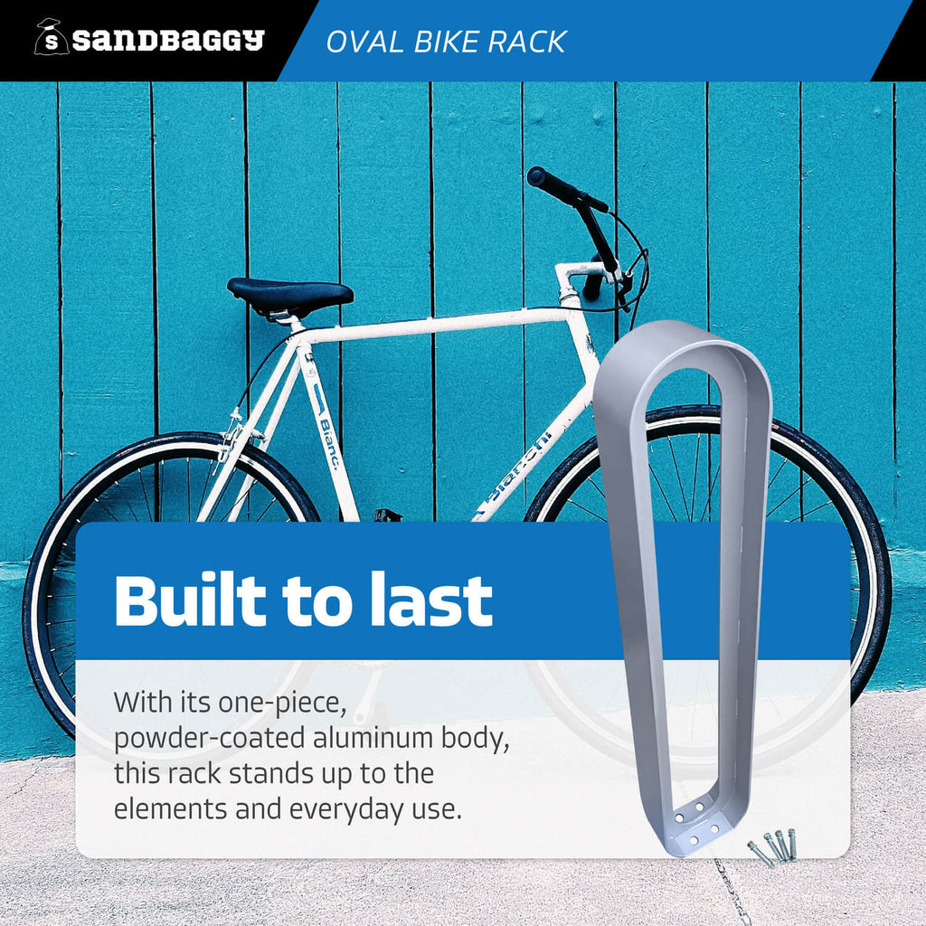 Modern Oval Bike Rack | Commercial, Outdoor - Sandbaggy