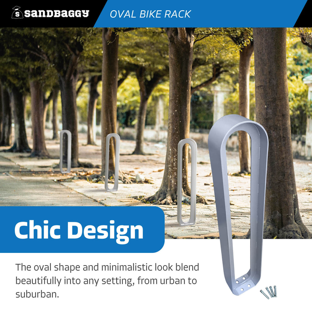 modern commercial oval bike rack - urban and suburban