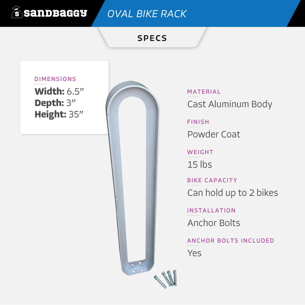 modern commercial oval bike rack specs