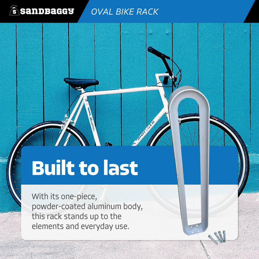 modern commercial oval bike rack - safety