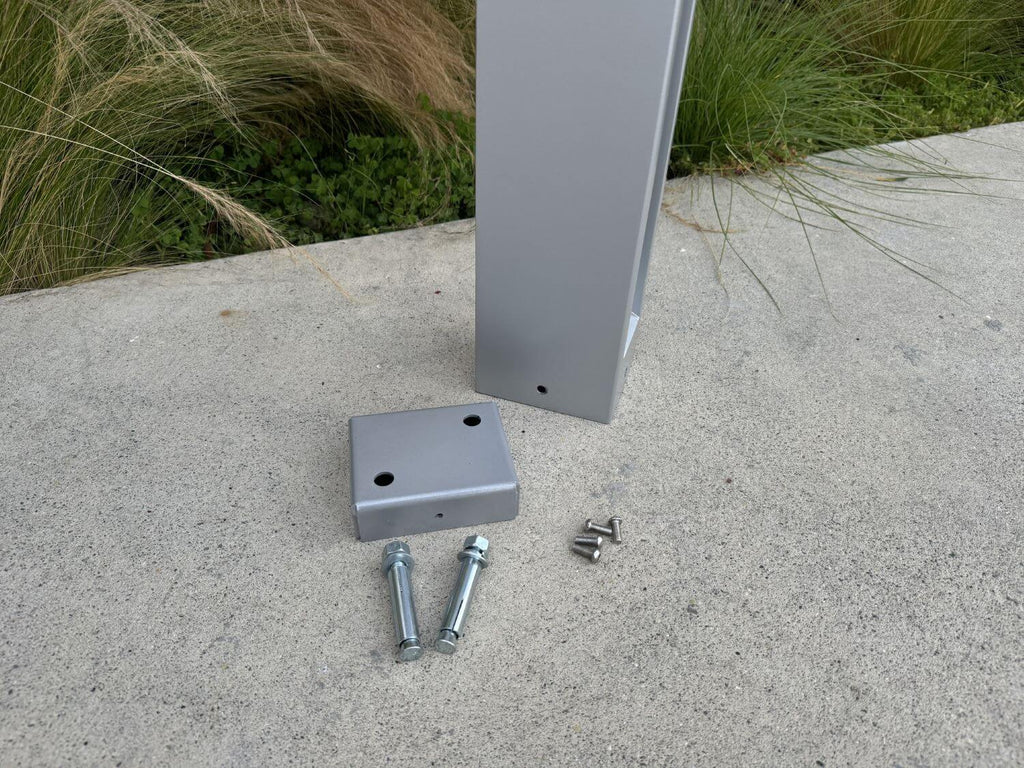 in-ground commercial bike rack with anchor bolts and screws