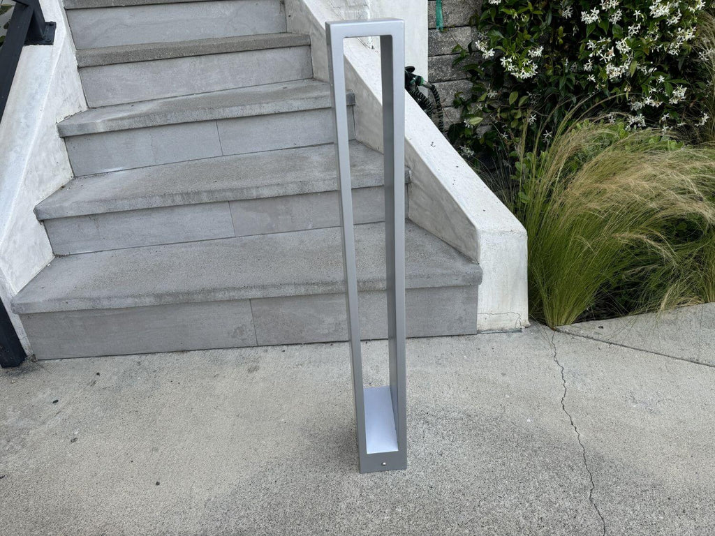 modern commercial bike rack - rectangle shape (gray)