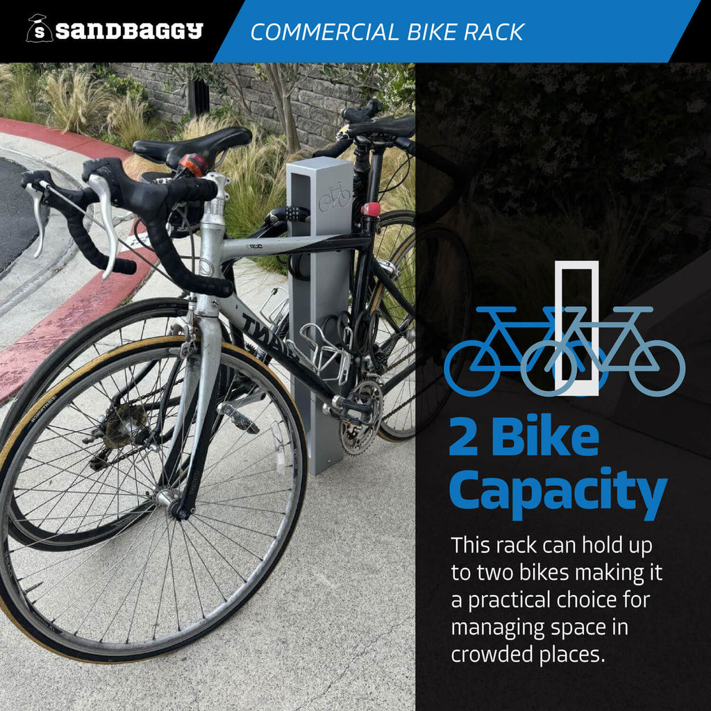 rectangle modern commercial bike rack - 2 bike capacity