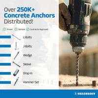 5/8" x 10" Threaded Concrete Anchor L-Bolts (Nuts & Washers Included) - Galvanized
