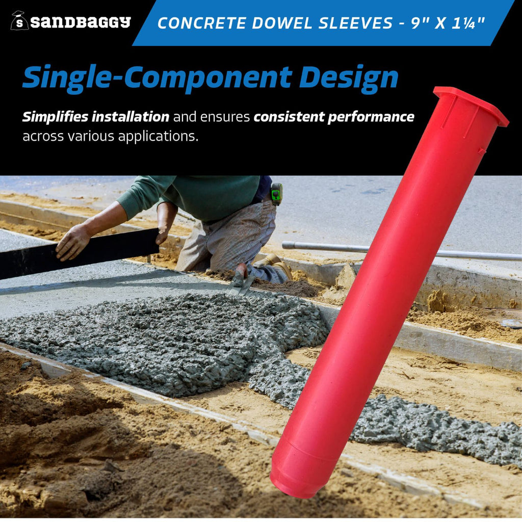 Concrete Dowel Sleeves - 9” x 1-1/4” | #10 Rebar Dowel Sleeve – Sandbaggy