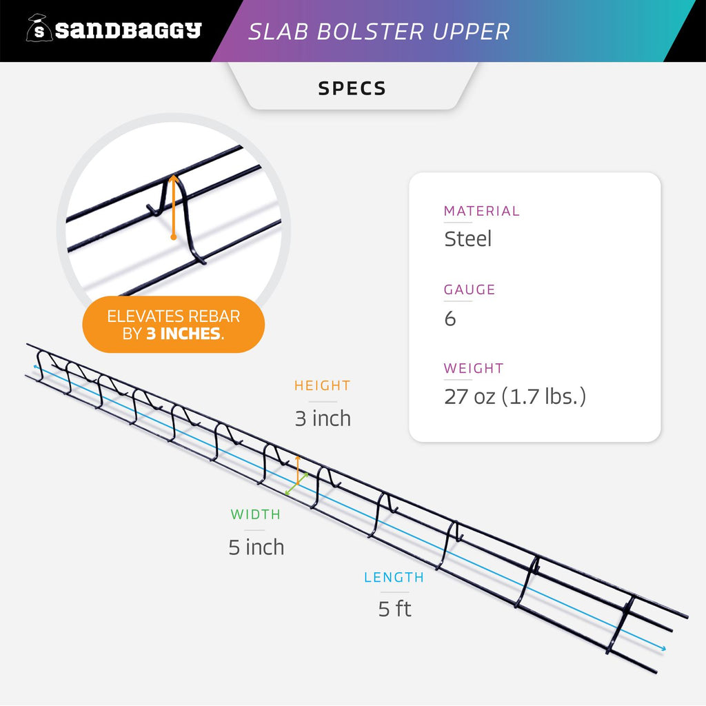 continuous concrete slab bolster upper specs