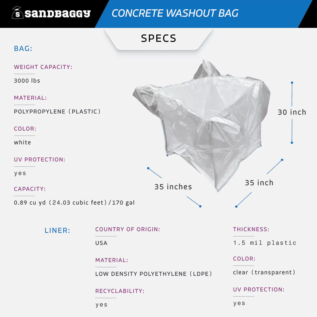 concrete washout bag