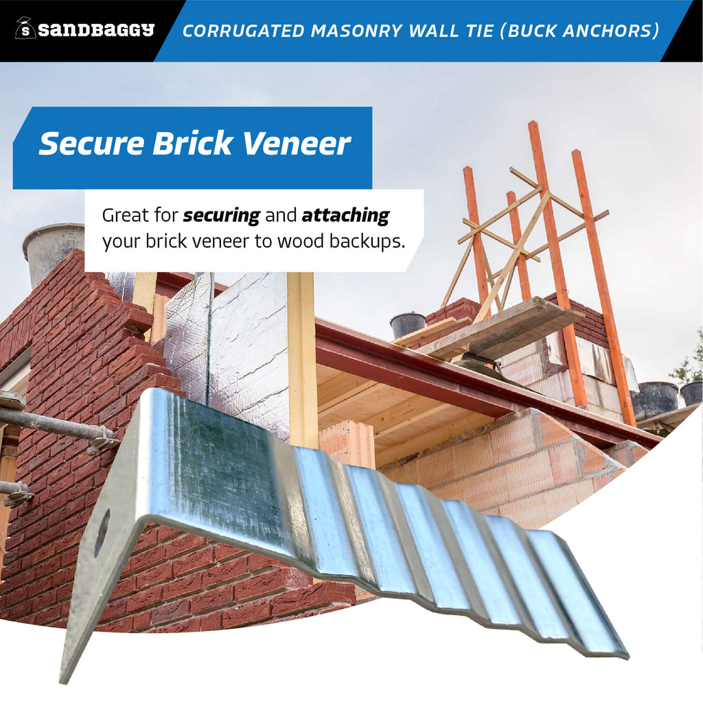 corrugated masonry wall ties - secure brick veneer