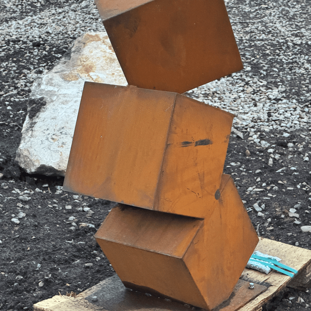 large corten steel decor