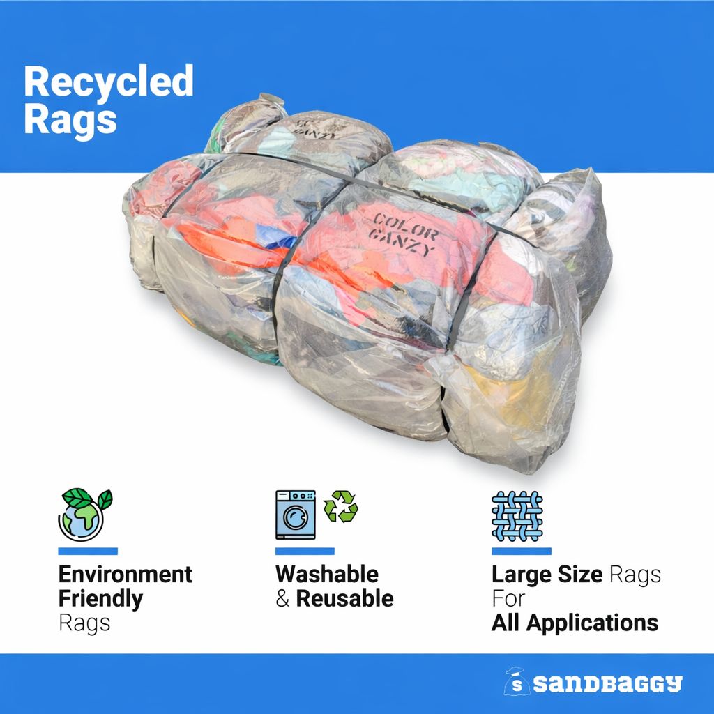 Cotton Cleaning Rags Bale - Multi color