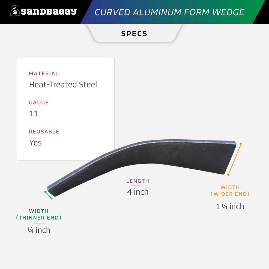 curved aluminum form wedge specs