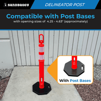 46" Plastic Traffic Delineator Post - Reflective Bands (Orange)