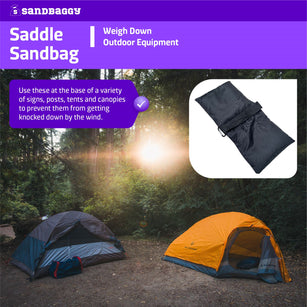 black saddle sandbag weights for tents and canopies