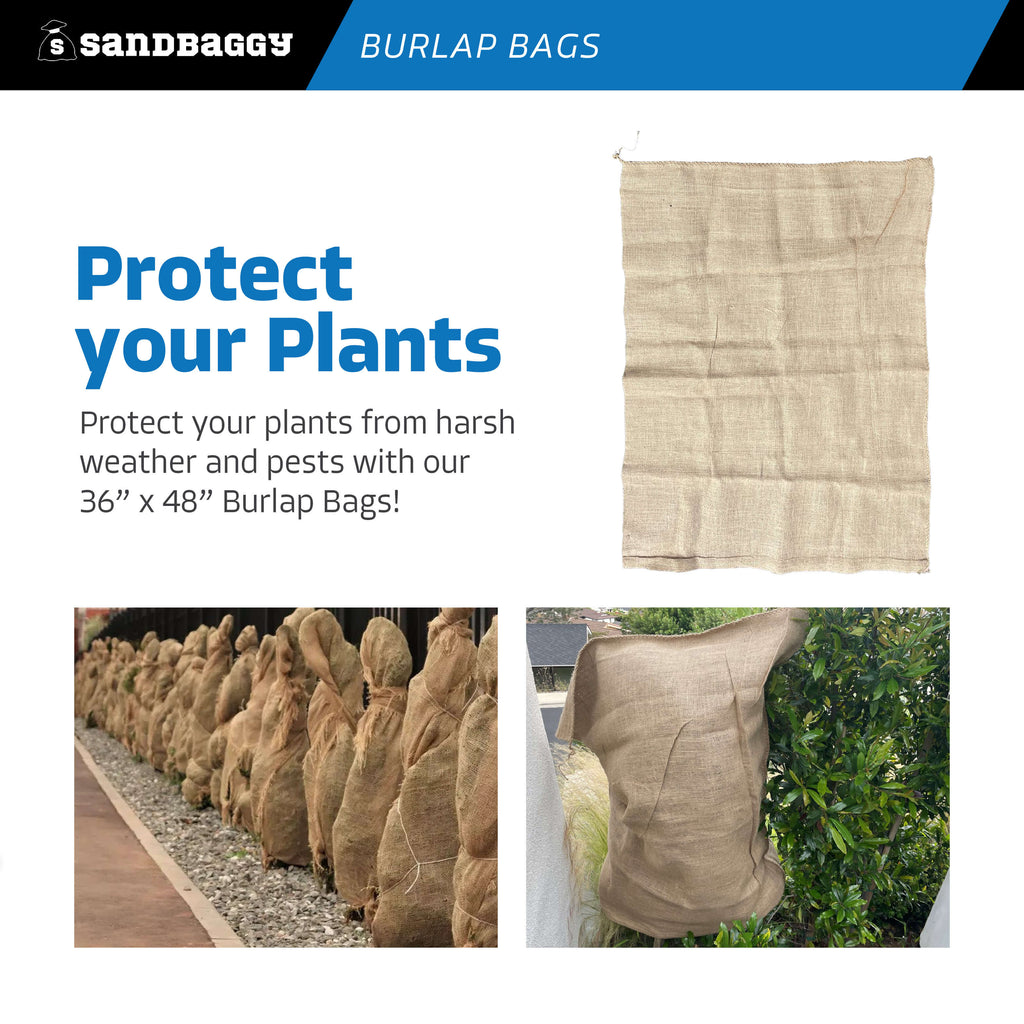 36" x 48" burlap plant cover bags