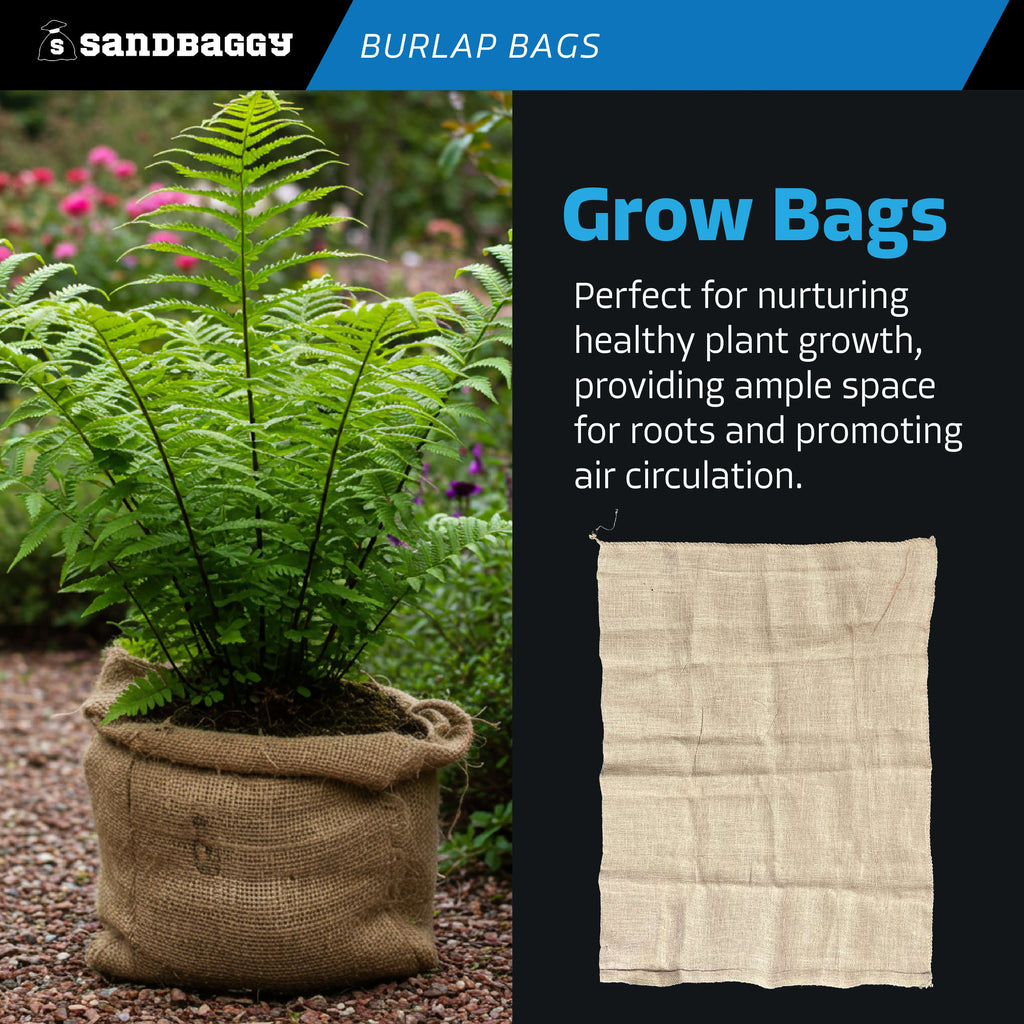 extra large burlap bags - grow bags for plants / gardening