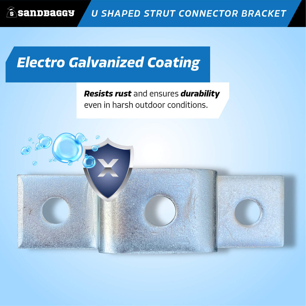 u shaped strut connector bracket - electro galvanized