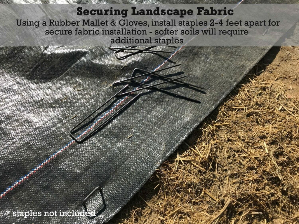 install geotextile fabric with landscape staples