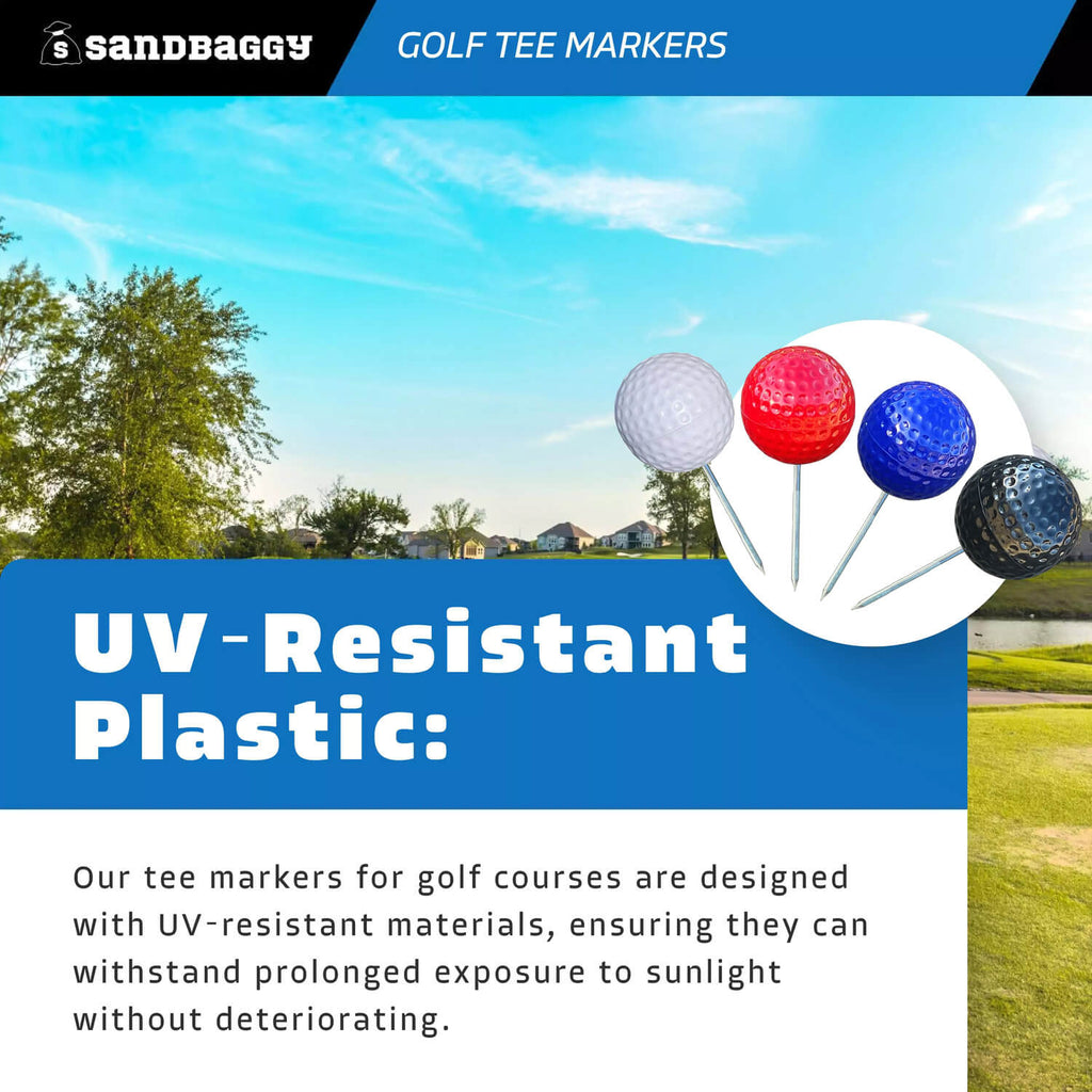 multi color golf tee markers pack - uv resistant