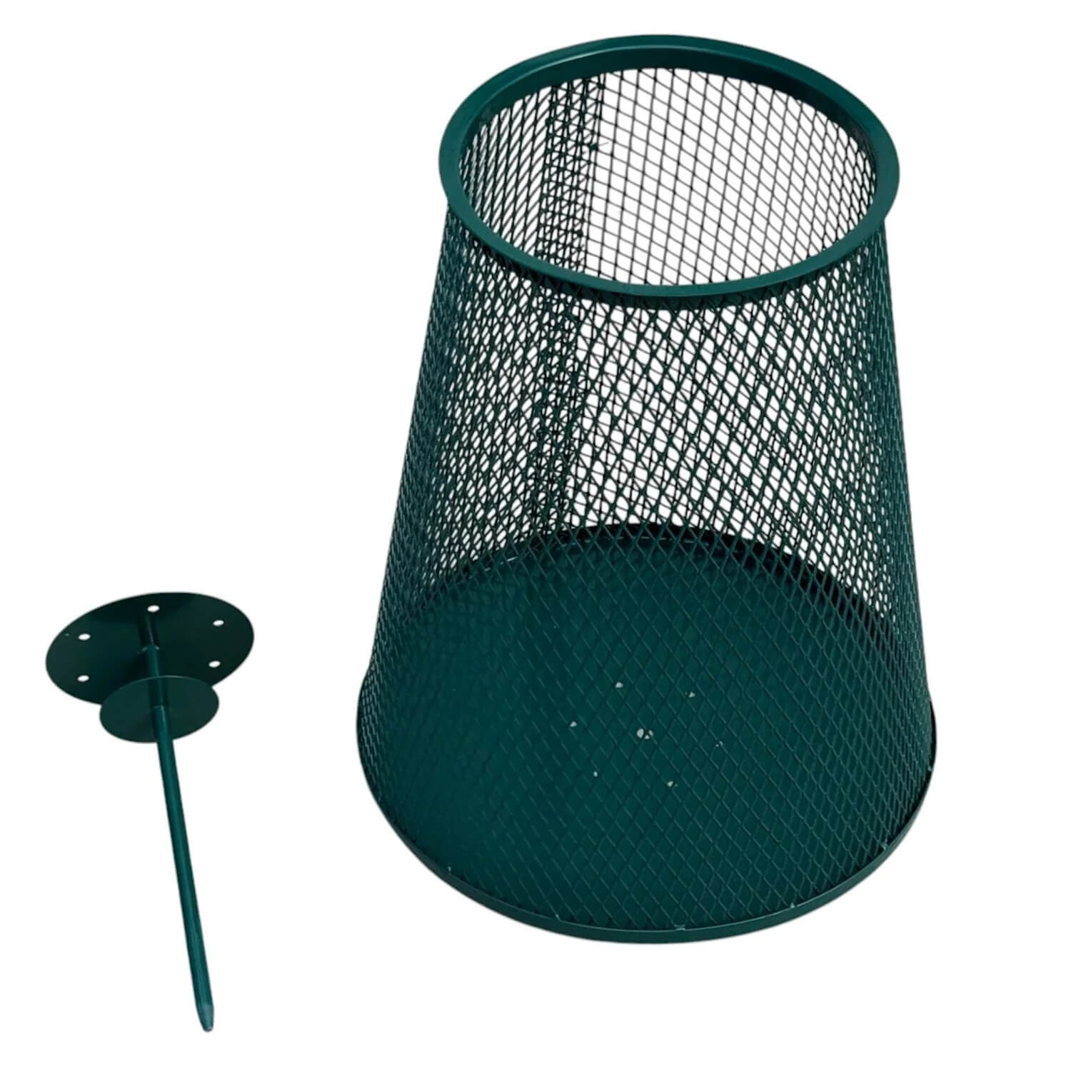 Golf Course Trash Can (9 Gallon) - Green Metal Wire Mesh – Sandbaggy