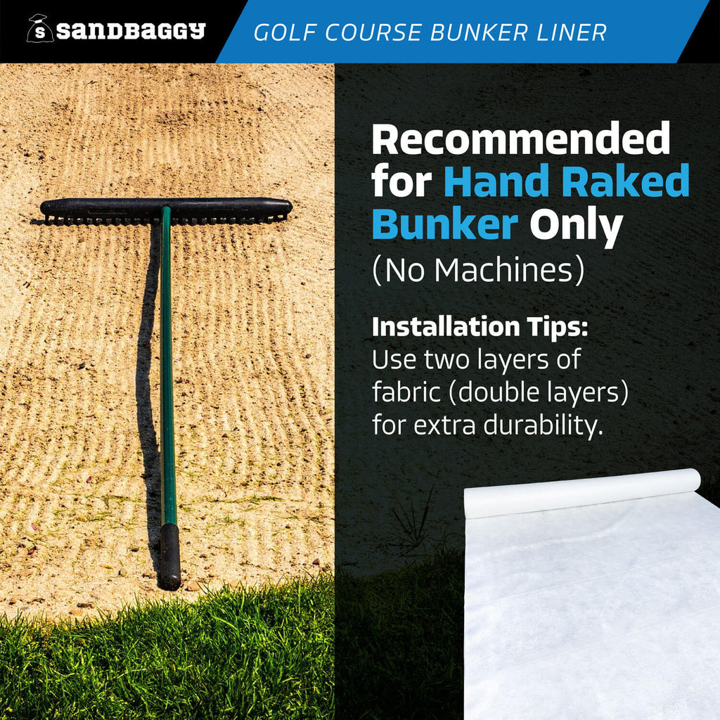 bunker liner for golf courses - hand raked