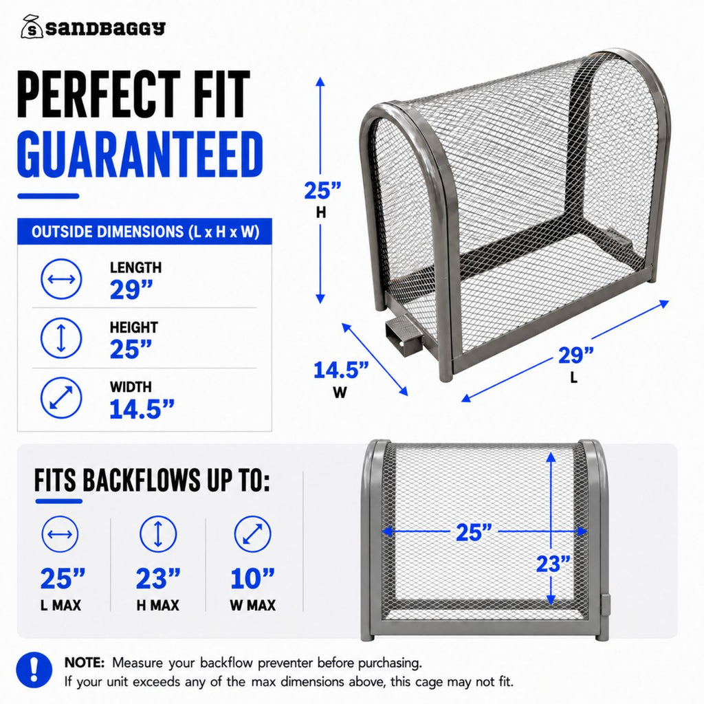 gray backflow security cage medium - fits backflows up to 25" l 23" H x 10" W