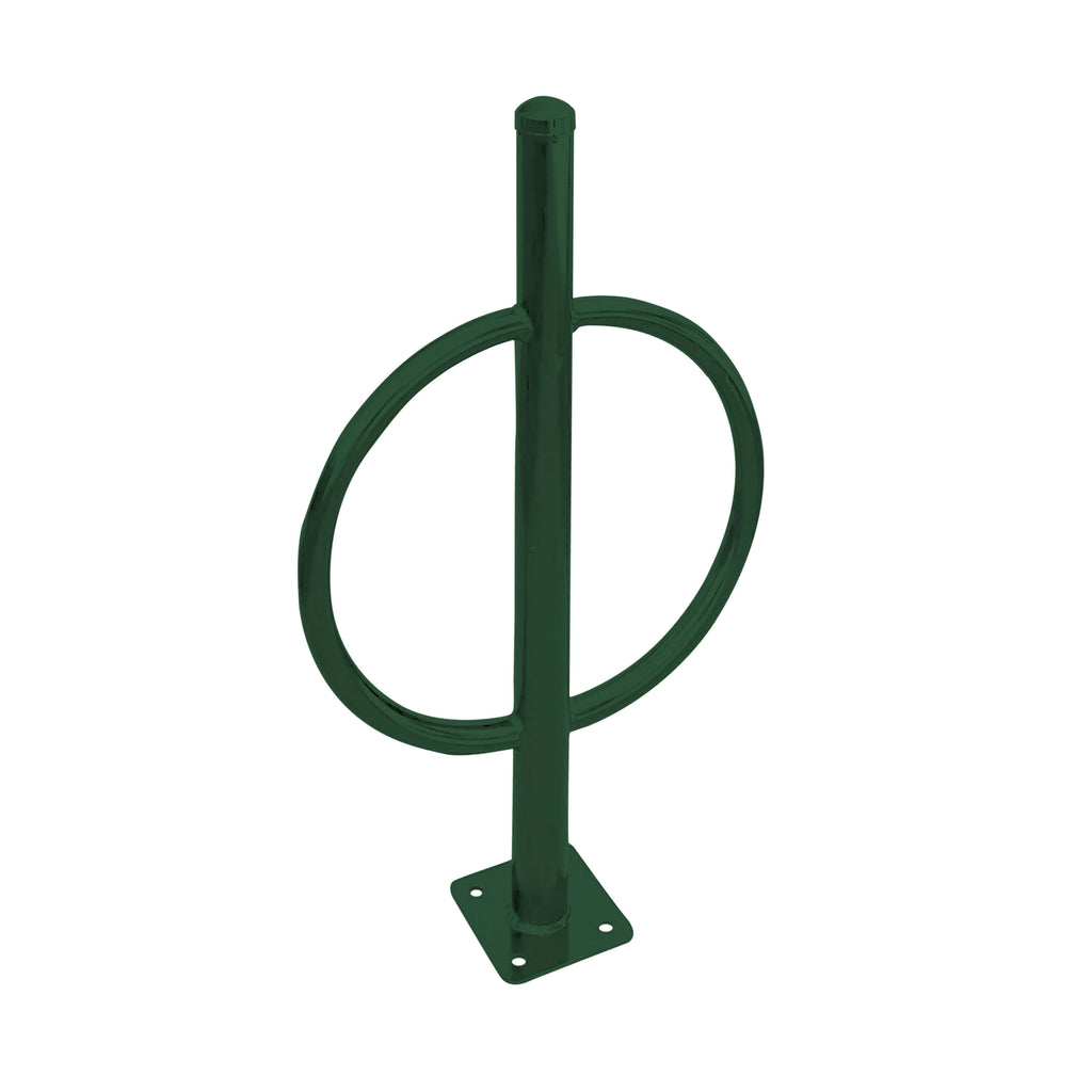 commercial post and ring bike rack - green