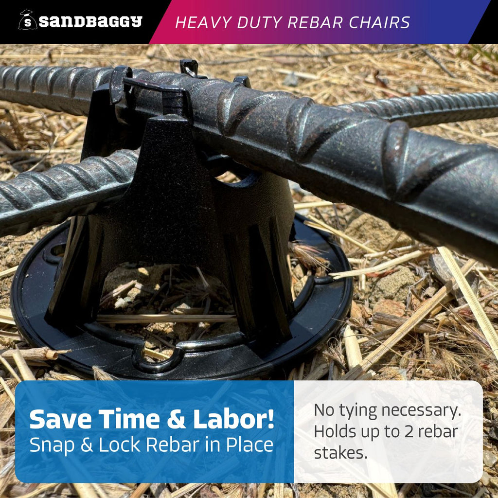 snap and lock plastic rebar chairs - 2 rebar capacity