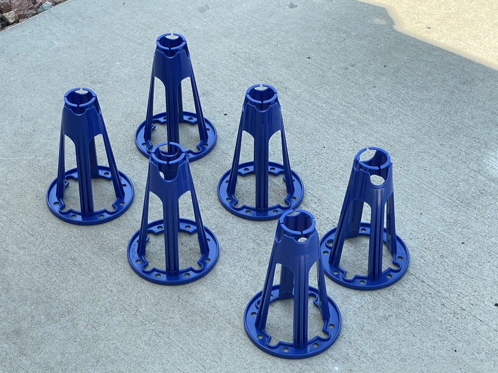 Plastic Rebar Chairs - Elevates Rebar 5 ½" or 6" - Rebar #3 to #5 (Blue)