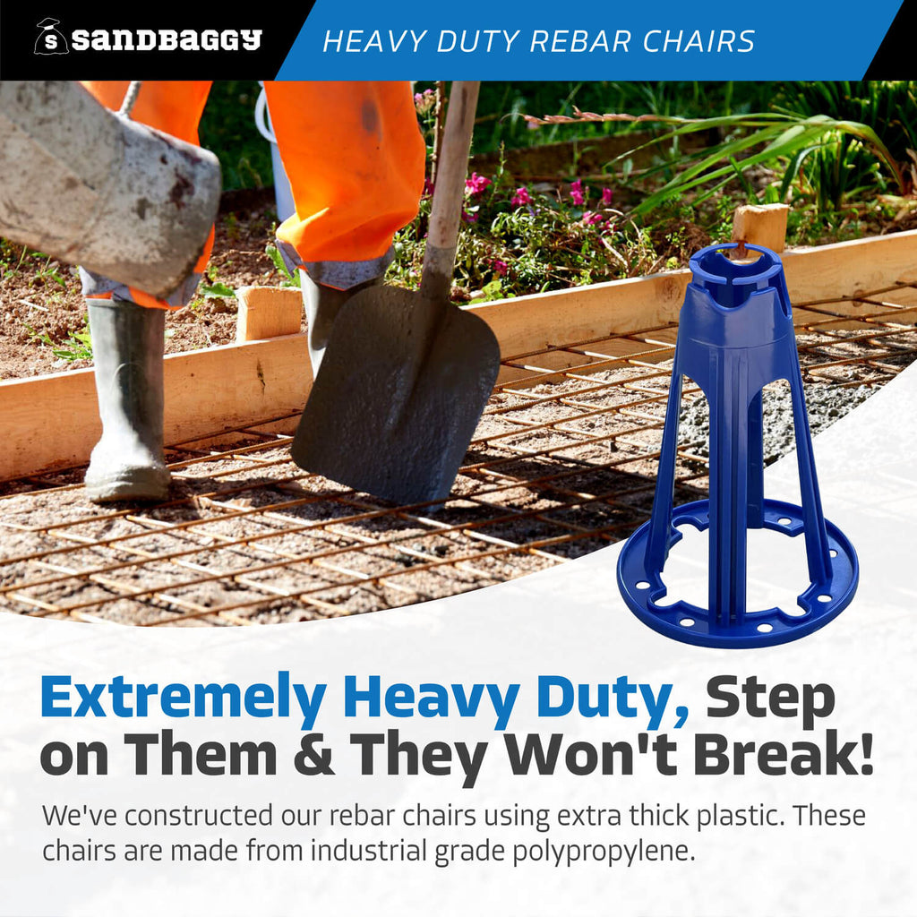 industrial plastic rebar chairs - blue