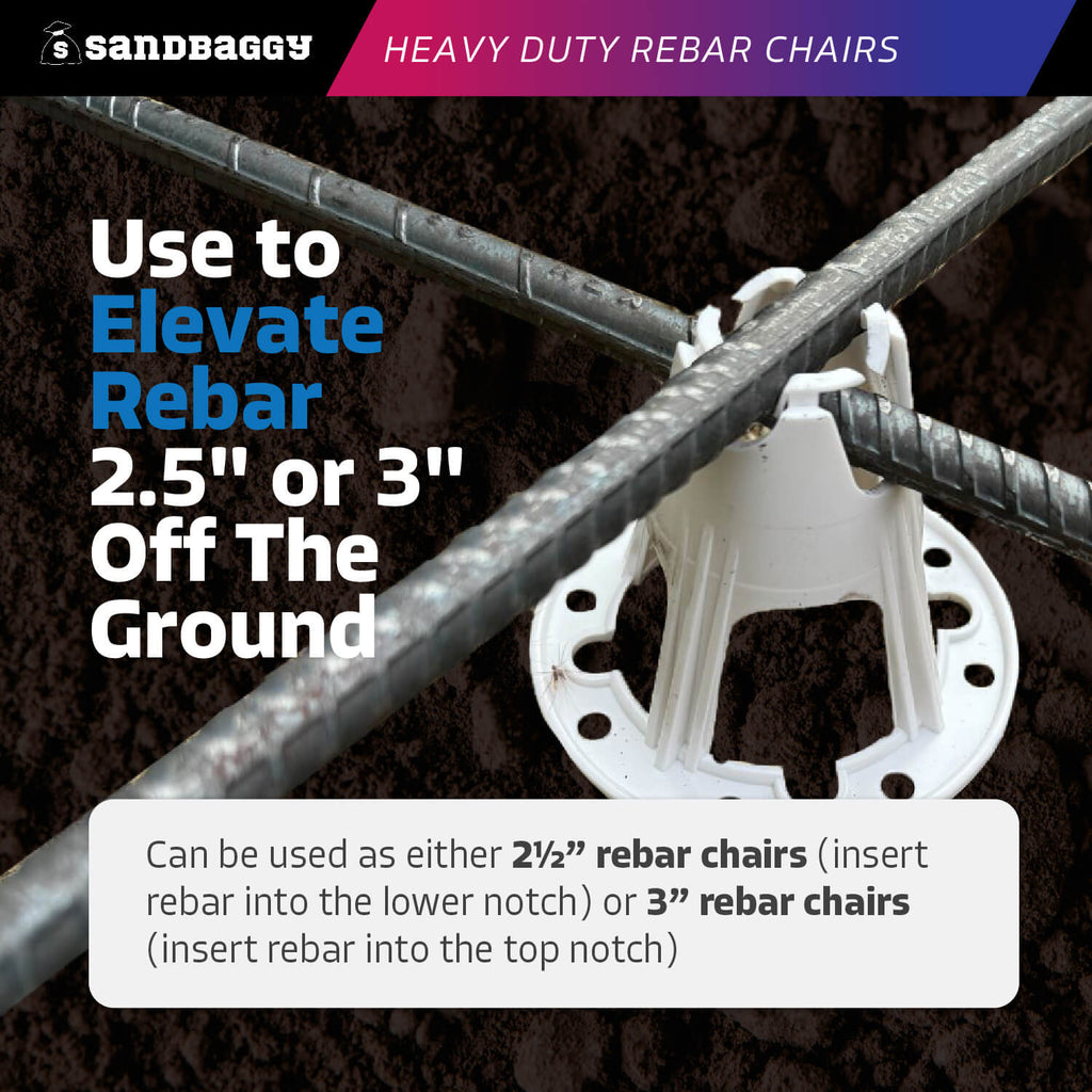heavy duty 2.5" - 3" plastic rebar chairs