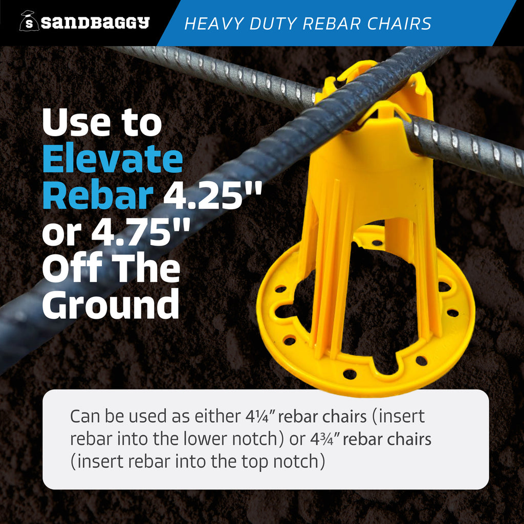 4-1/4" and 4-3/4" heavy duty plastic rebar chairs (yellow) 