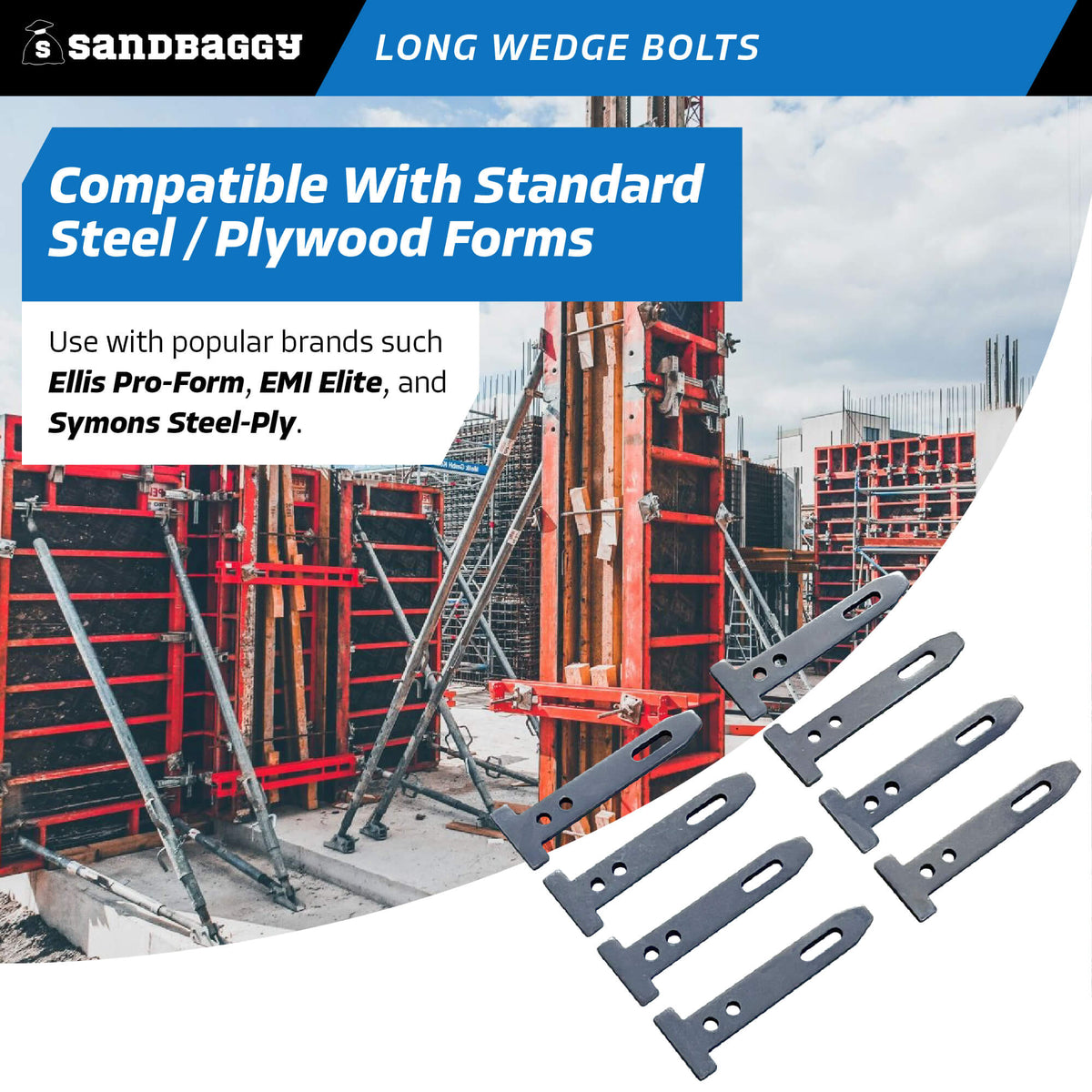 Form Bolts Long Wedge Bolts for Concrete Forms – Sandbaggy