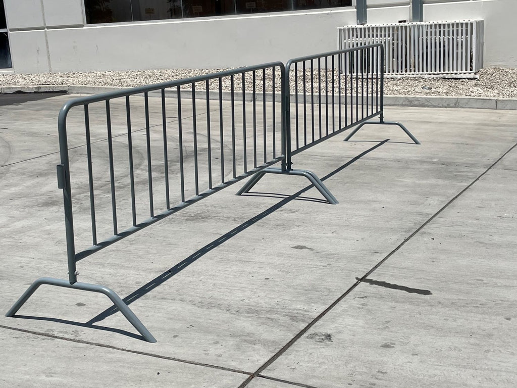 portable steel crowd control barriers