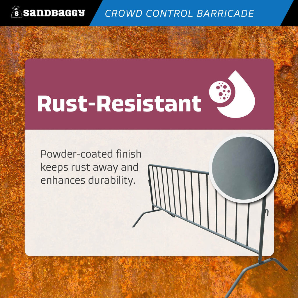 8.5 ft metal crowd control barriers - rust resistant