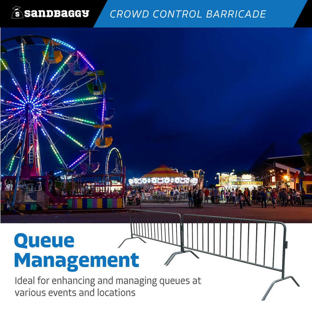 8.5 ft metal crowd control barriers - queue management