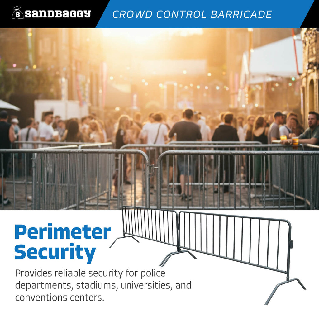 8.5 ft metal crowd control barriers - perimeter security