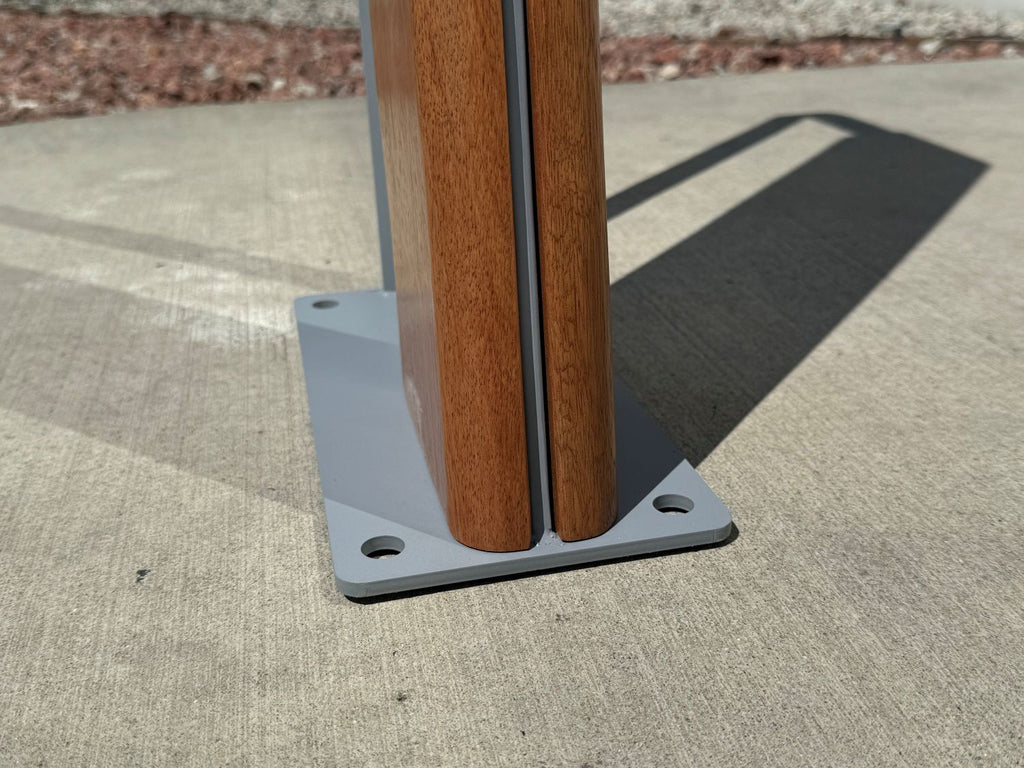 Modern Commercial Wood Bike Rack - Surface Mount - 2 Capacity