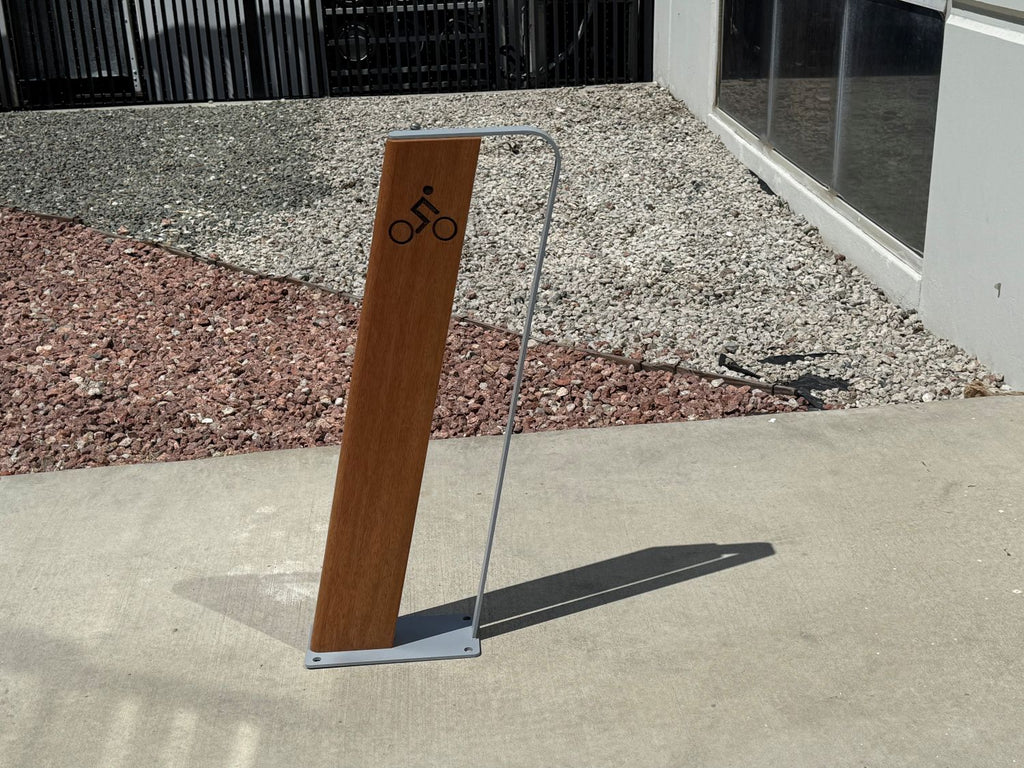 modern commercial outdoor bike rack