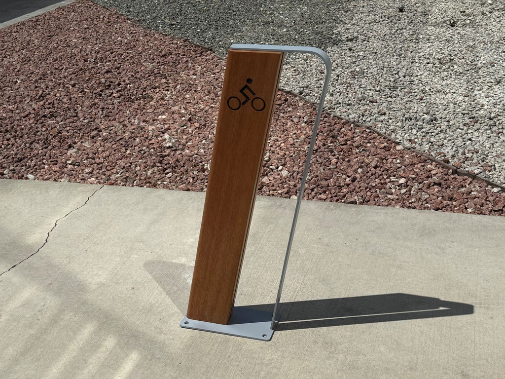 modern commercial floor mounted bike rack