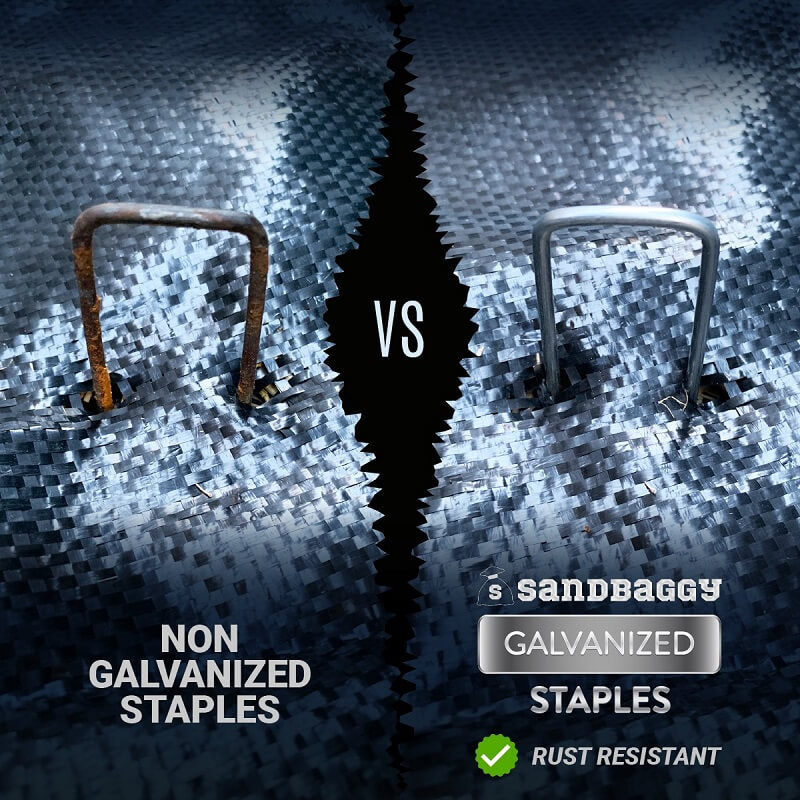 Galvanized vs non galvanized landscape staples